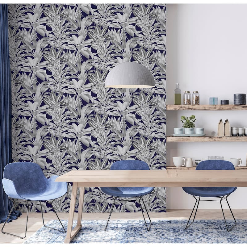 Arthouse Alice Navy Greenhouse Wallpaper