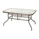 preview thumbnail 24 of 30, Rectangular Glass Metal Patio Table with Umbrella Hole