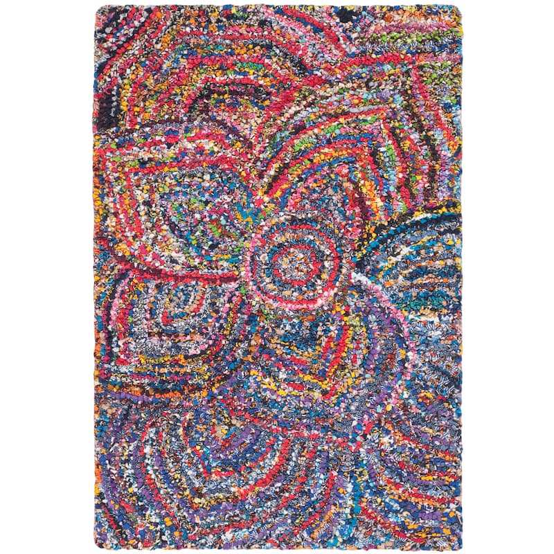 SAFAVIEH Handmade Nantucket Arnie Contemporary Cotton Rug - 2' x 3' - Multi