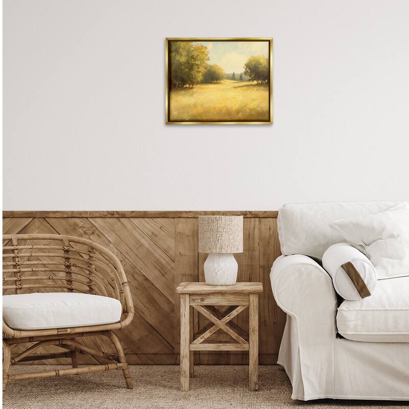 Stupell Calming Countryside Nature Framed Floater Canvas Wall Art Design By Petal Prints Design
