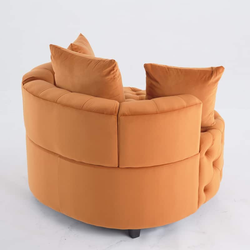 40.6''Wide Accent Sofa Chair, Upholstered Velvet Barrel Sofa Chair