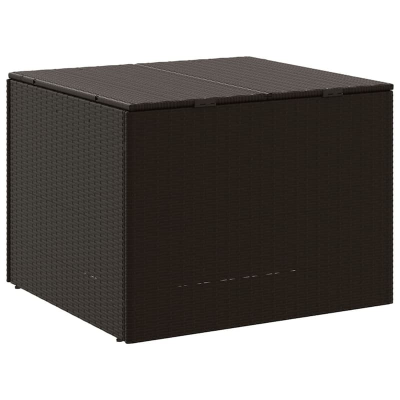 Outdoor Garden Storage Box, Removable Bag, Brown Poly Rattan Woven