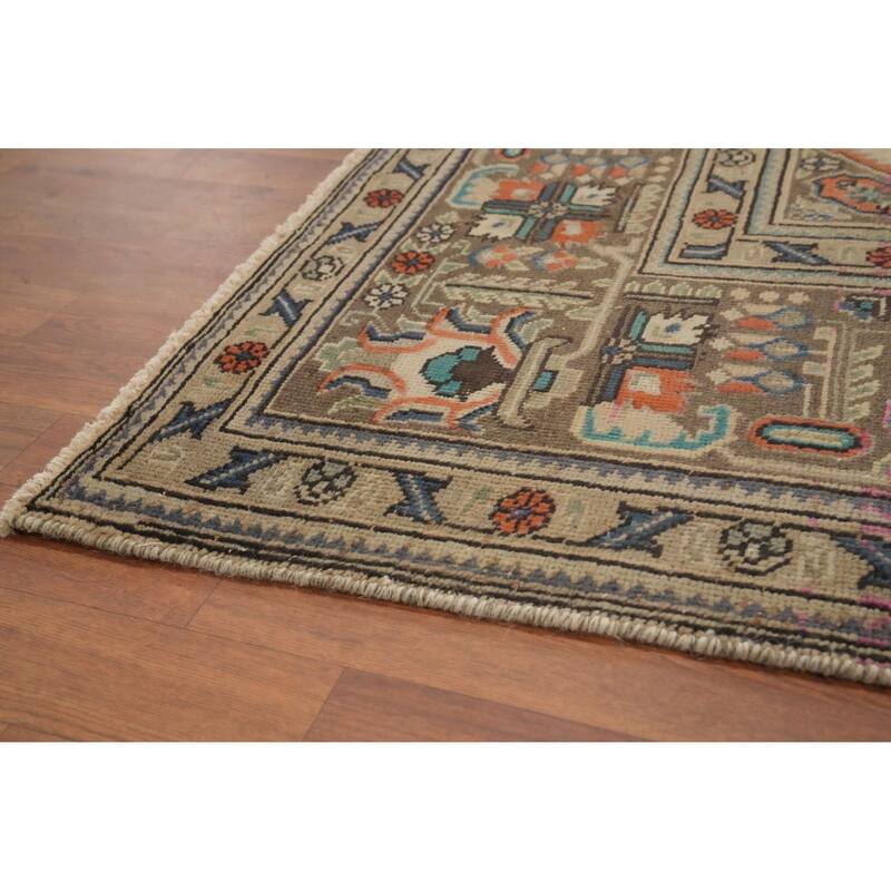 Hand Knotted Oriental 100% Wool Carpet Traditional Floral Oranges & Rust Tabriz Area Rug - 12' 8'' X 9' 7''