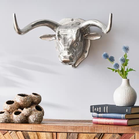 Glynn Handcrafted Aluminum Bison Wall Decor by Christopher Knight Home