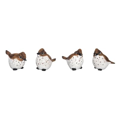 Transpac Small Resin Flicker Woodpecker Bird Set of 4 Spring Home Decorations