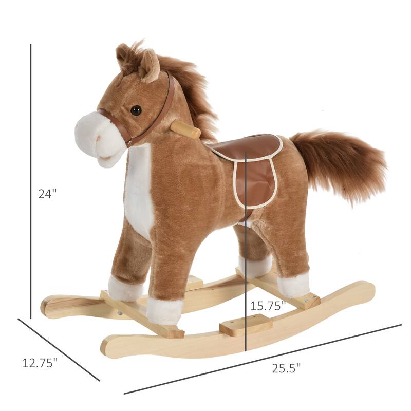 Interactive Baby Rocking Horse with Moving Mouth, Wagging Tail, and Sound Effects for Kids Ages 3-6