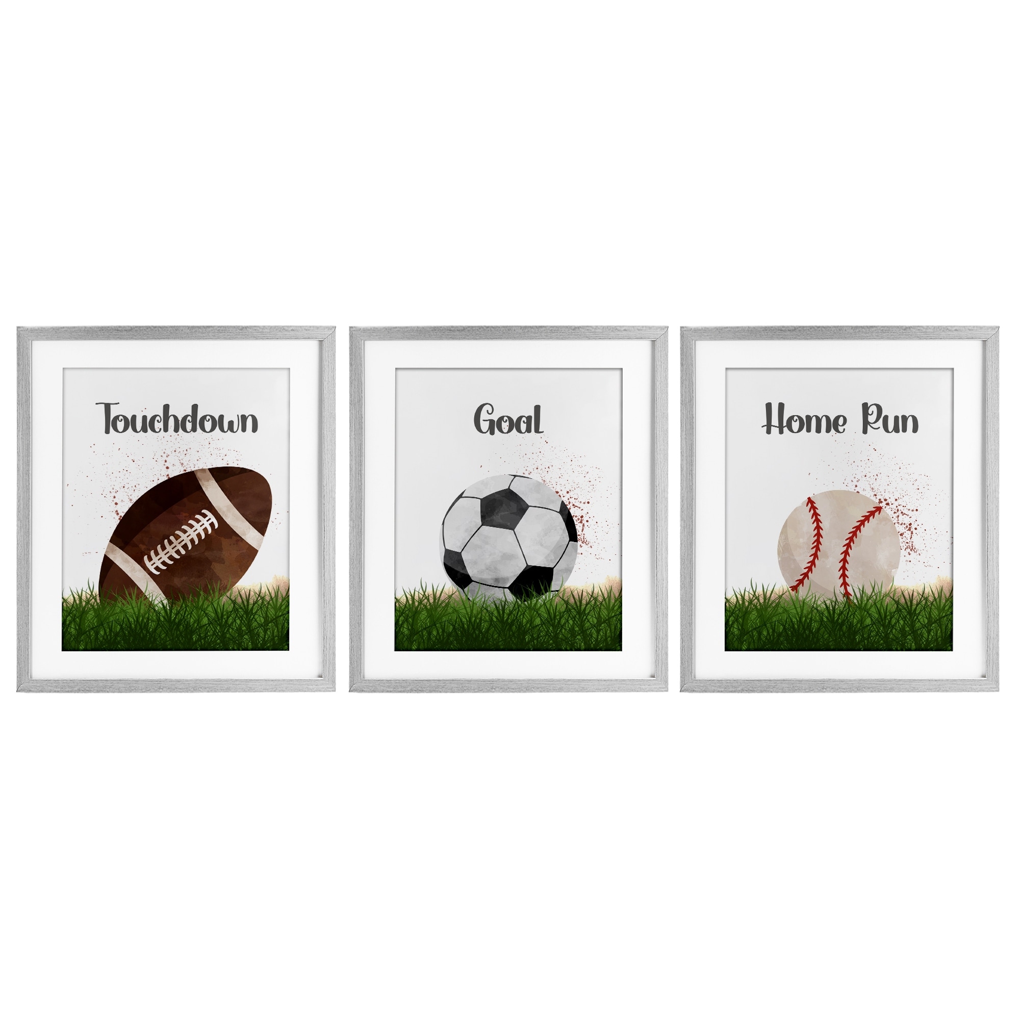 Stupell Have A Ball Team Sports Under Glass Framed Design By Christine Simpson Art (Set of 3)