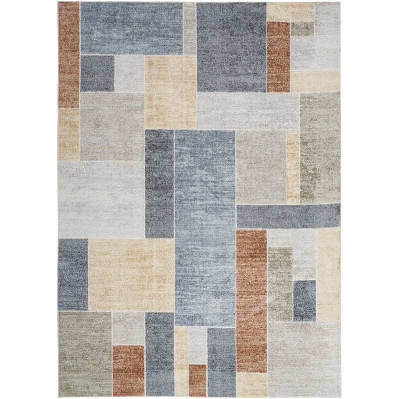 Pidu Power Loomed Geometric Modern Area Rug By HomeRoots - 108' X '79' X '0.25