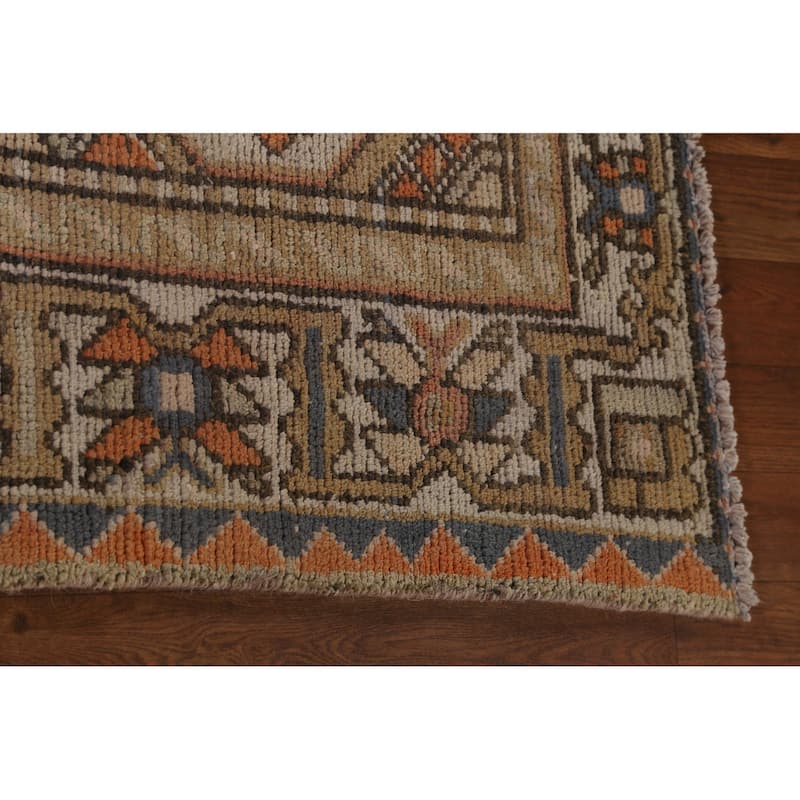 Orange Bakhtiari Persian Vintage Area Rug Handmade Wool Carpet - 6'4" x 9'3"