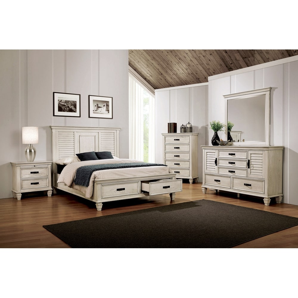 Capistrano Antique White 2-piece Storage Bedroom Set with Chest