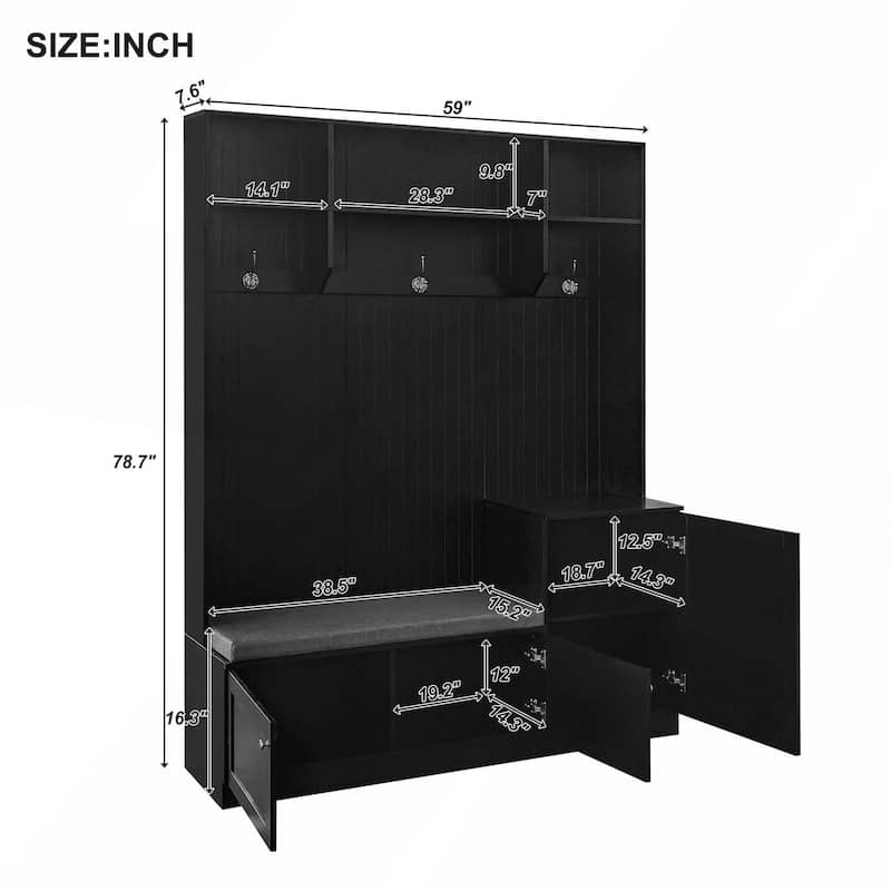 Elegant Design Hall Tree with Comfort and Storage Solutions