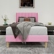 preview thumbnail 21 of 91, Caxkun Upholstered Platform Bed Frame with Wingback headboard