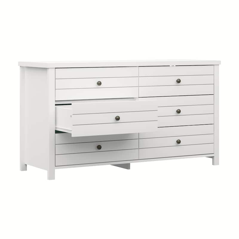 Living Essentials by Hillsdale Harmony Wood 6 Drawer Dresser