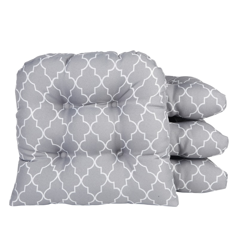 Klear Vu Trellis Dining Chair Cushion Set - Set of 4 - Grey