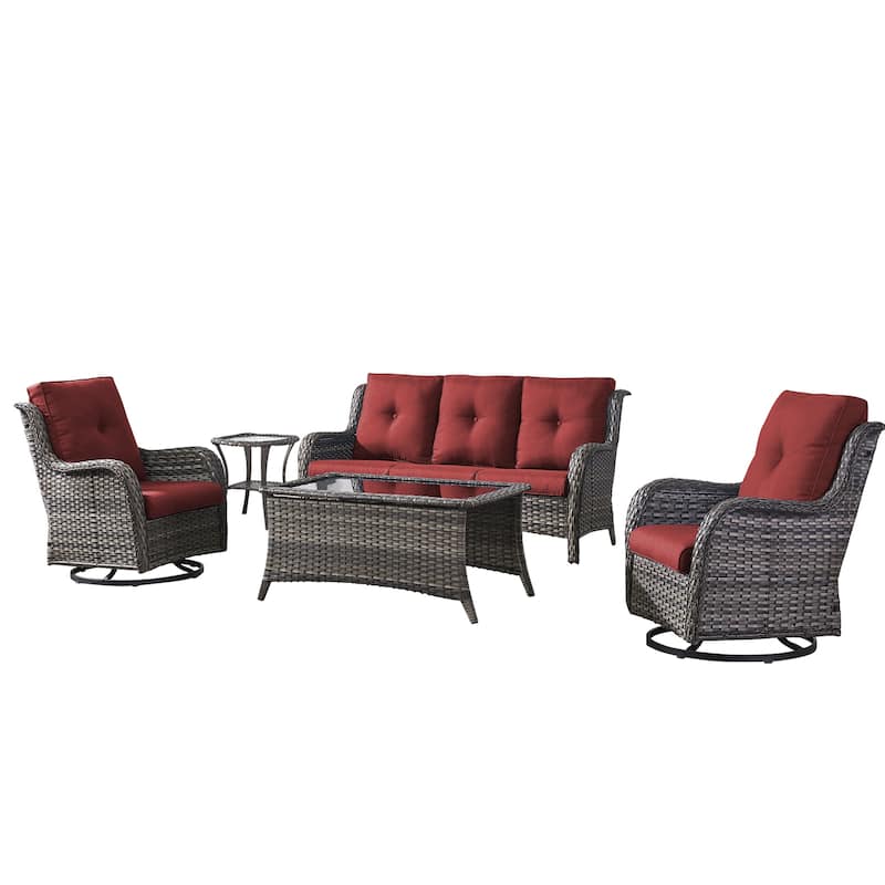 Pocassy Outdoor 4 Inch Sofa Swivel Chairs Table