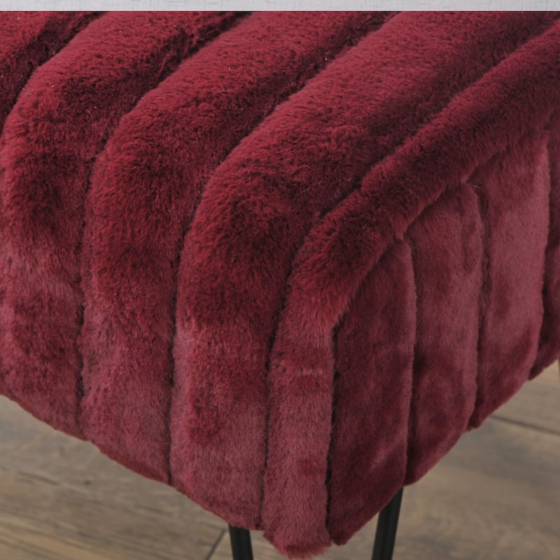 Serenta SuperMink Fauxfur Ottoman Bench