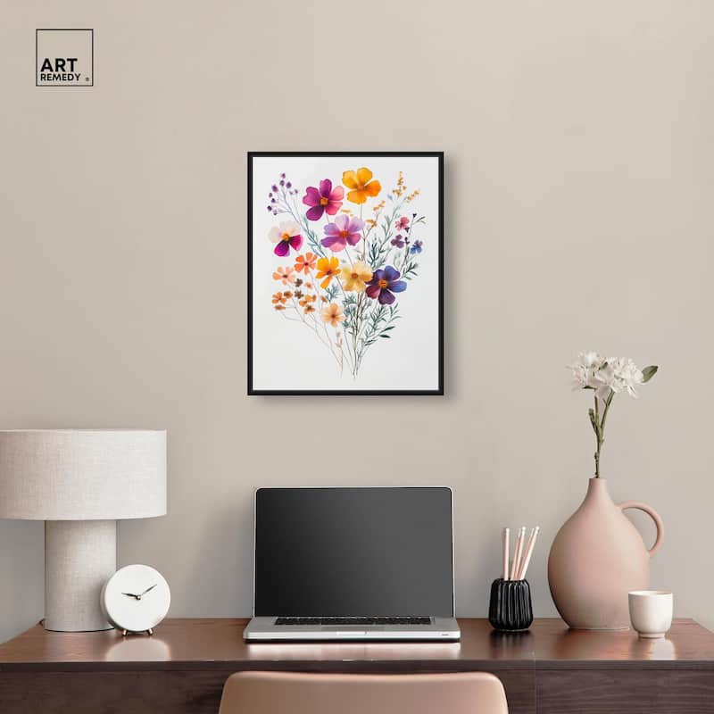 Watercolor Wildflower Canvas by Art Remedy