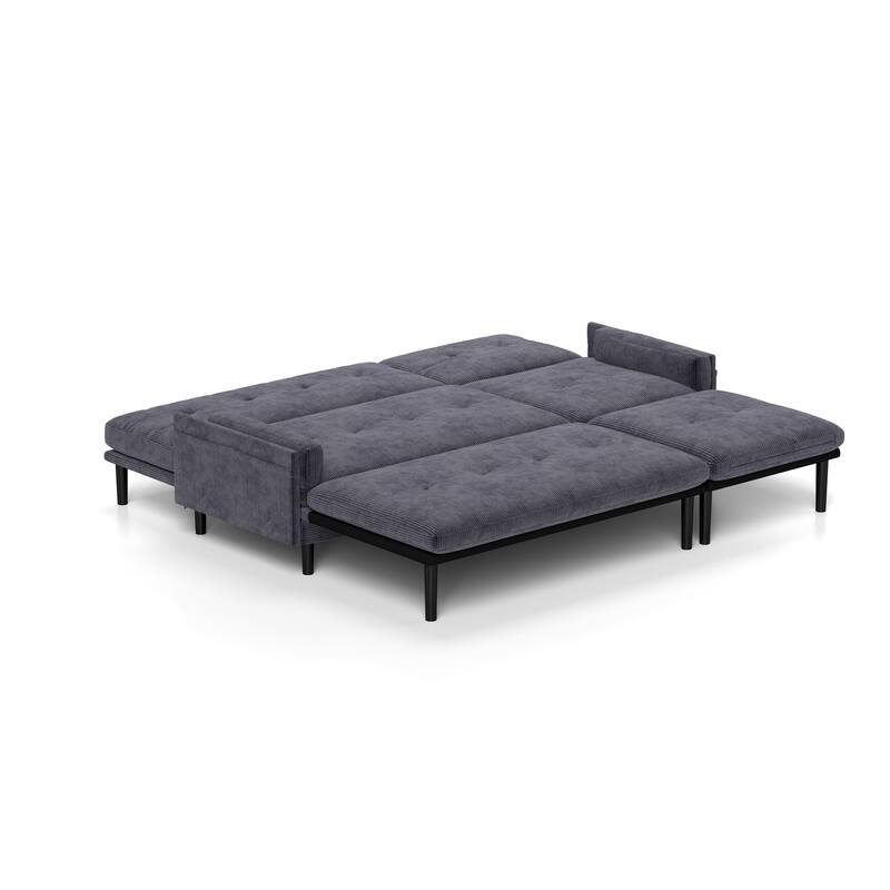 Corduroy Adjustable 3-seater Sofa and Guest Bed