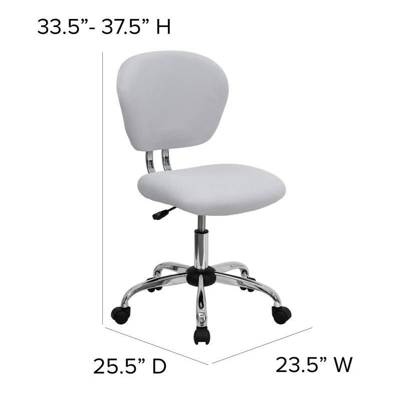 Mid-back Mesh Padded Swivel Task Office Chair with Chrome Base