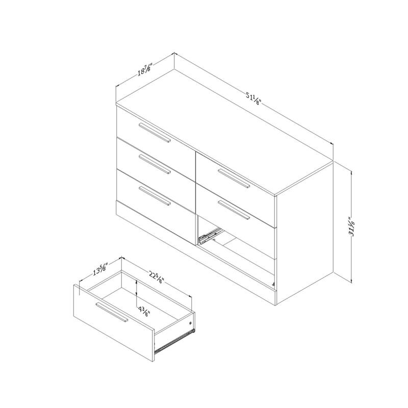 South Shore Step One Essential 6-drawer Double Dresser