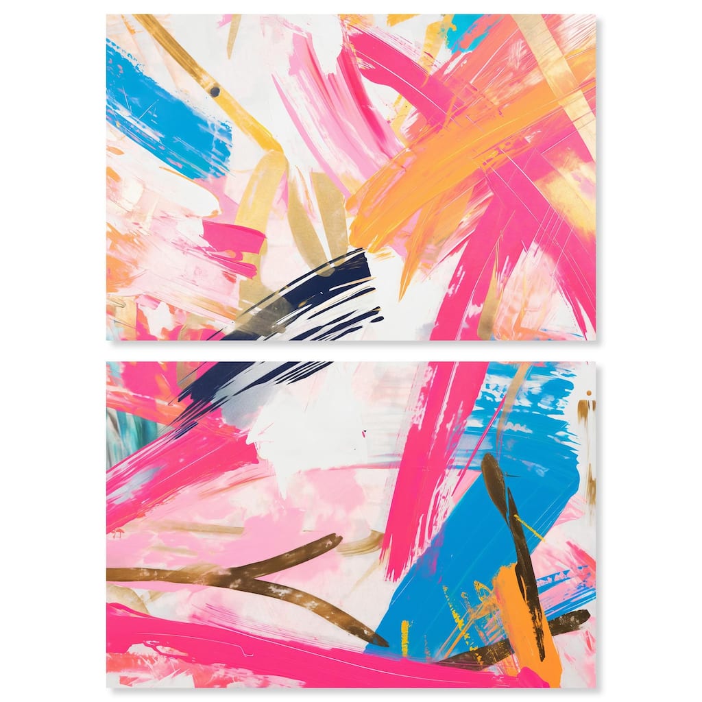 Language Spontaneity II Canvas Set of 2 by Art Remedy, Gallery Wrapped