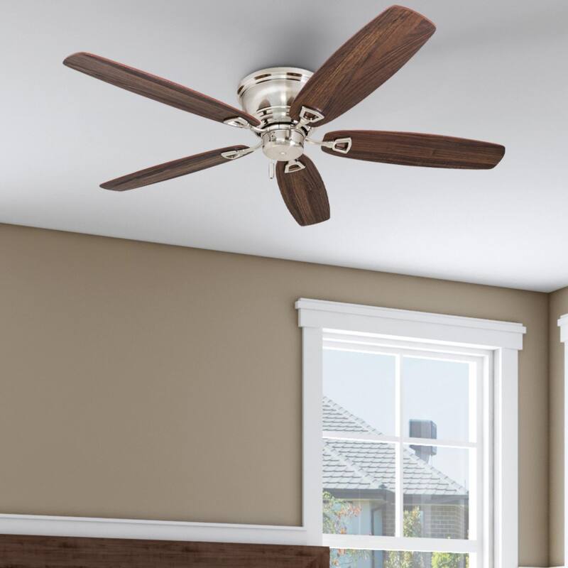 52" Honeywell Glen Alden Brushed Nickel Indoor Ceiling Fan, No Light, Pull Chain - Pull Chain