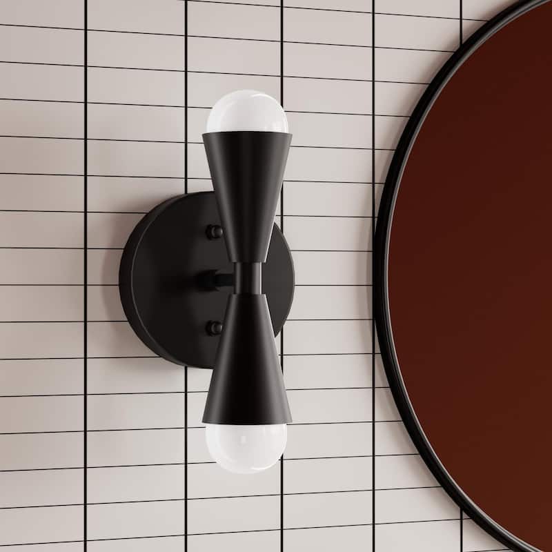 OROMA HOME Carlotte 2-Light Metal Wall Sconce Hardwired E26 G40 - N/A