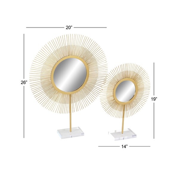 Gold Iron Glam Sculpture Geometric (Set of 2)
