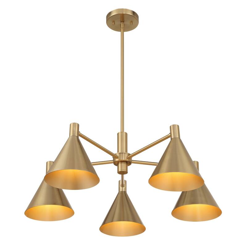 Pharos 5-Light Chandelier in Noble Brass by Breegan Jane