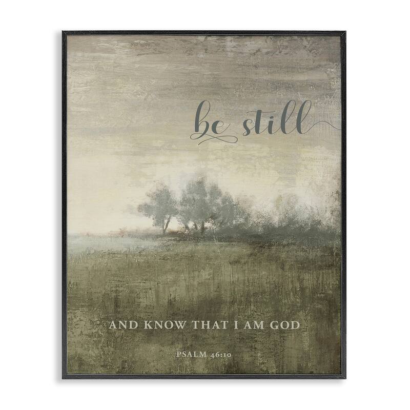 Stupell Be Still over Rustic Landscape Framed Giclee Art Design By John Spaeth - 11 x 14 - Black