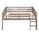 preview thumbnail 9 of 13, Twin Size Low Loft Bed with Hanging Clothes Racks for Boys Girls, Concise Wood Kids Bed Frame(No Box Spring Needed), Brown