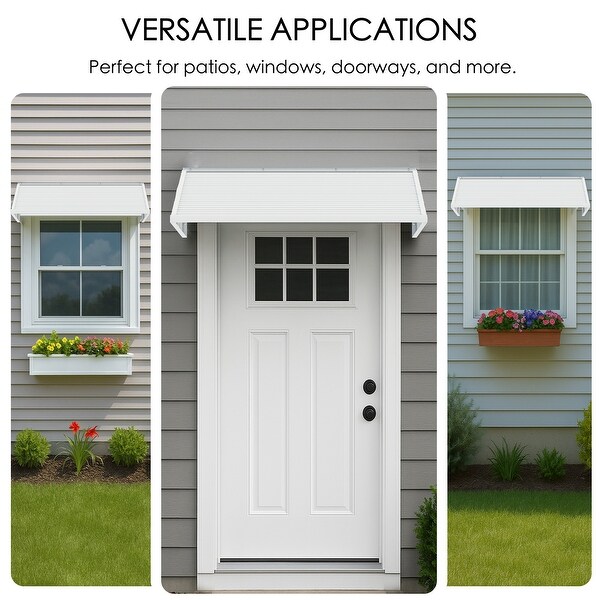 Kozyard Window Awning Aluminum Frame with Impact-Resistant PVC