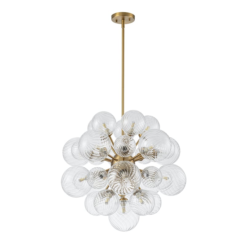 21-Light Modern Large Sputnik Cluster Glass Bubble Chandelier - W23.62"