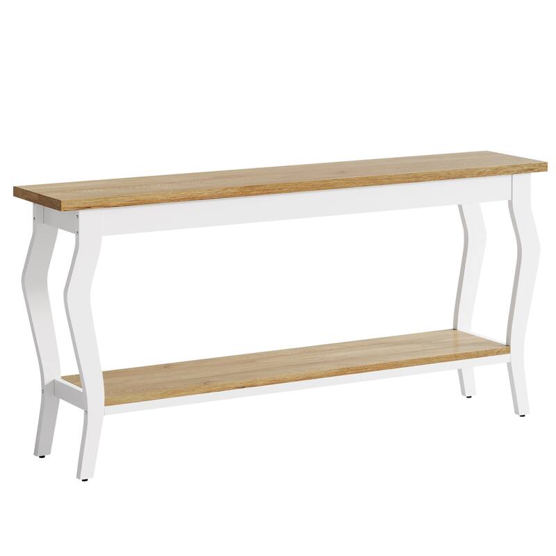 2-tier Narrow Long Console Sofa Table for Entryway Living Room