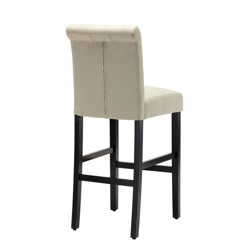 28 Inches Barstools Upholstered Bar Stools Pub Chairs with Button Tufted Back set of 2