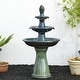 preview thumbnail 4 of 36, Glitzhome 45.25"H Oversized 3-Tier Pedestal Ceramic Resin Outdoor LED Fountain