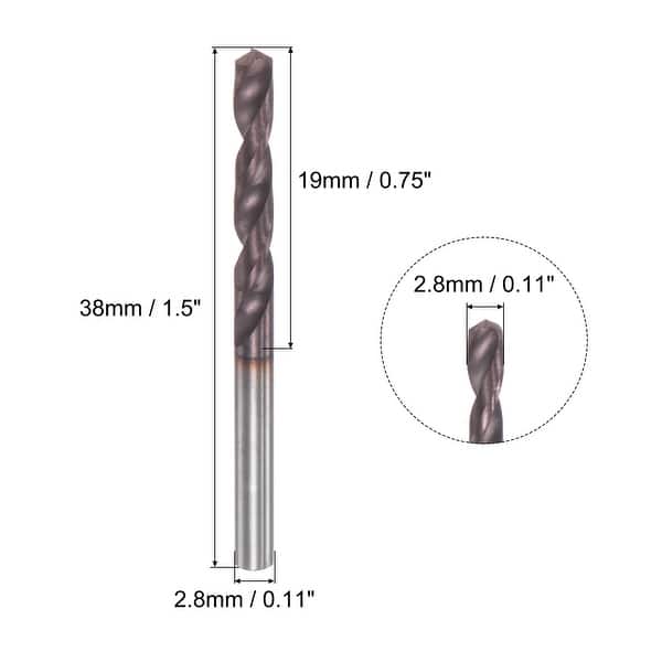 Foret Carbure Tungstène 2mm DIN K45 Revêtement AlTiSin - Acier Inoxydable