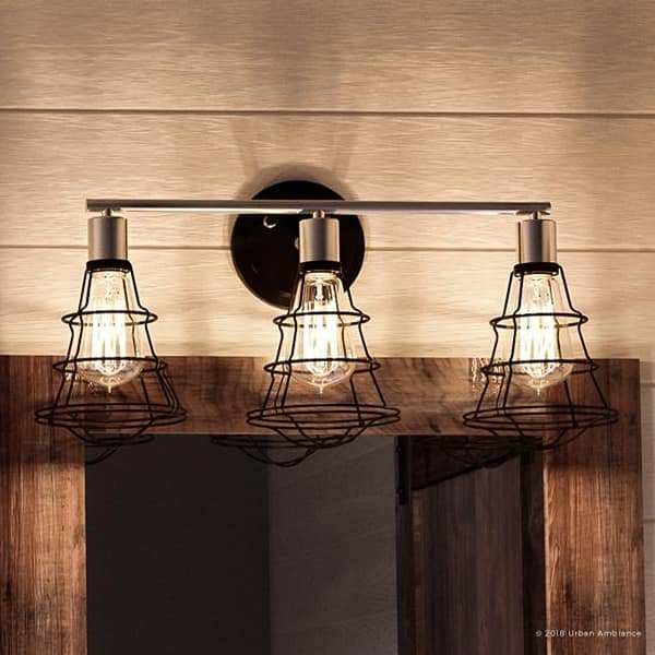 slide 2 of 7, Luxury Vintage Bathroom Vanity Light, 11"H x 25.125"W, with Contemporary Style, Charcoal Finish by Urban Ambiance