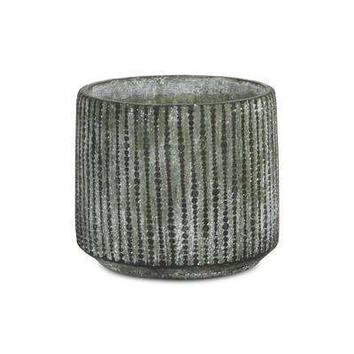 Arianthe Gray Cement Orb Patterned Pot