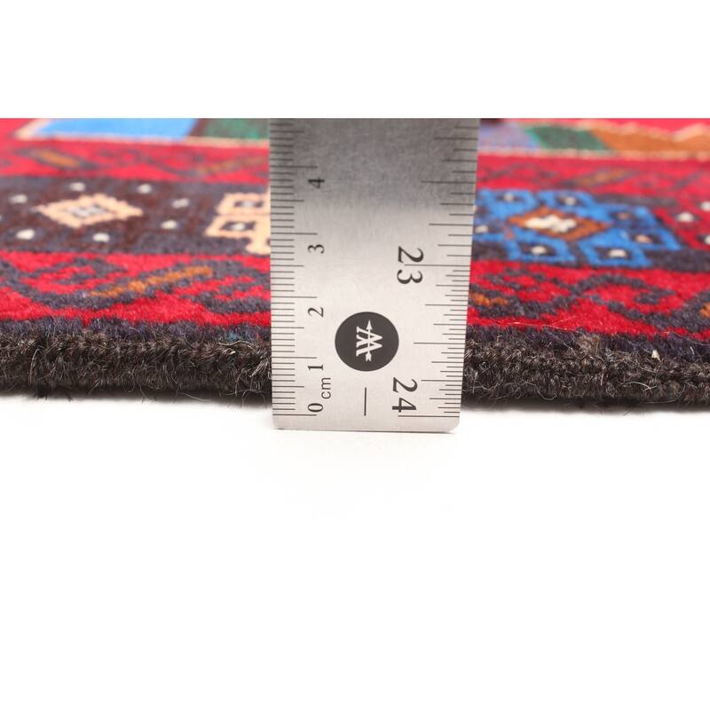 ECARPETGALLERY Hand-knotted Teimani Red Wool Rug - 2'9 x 4'6