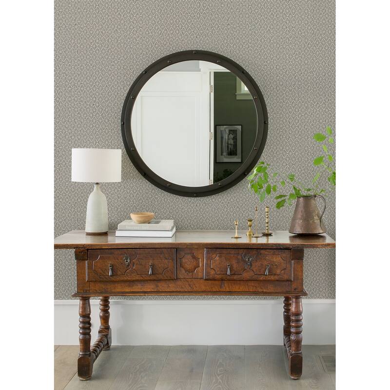 A-Street Prints Hui Grey Paper Weave Grasscloth Wallpaper