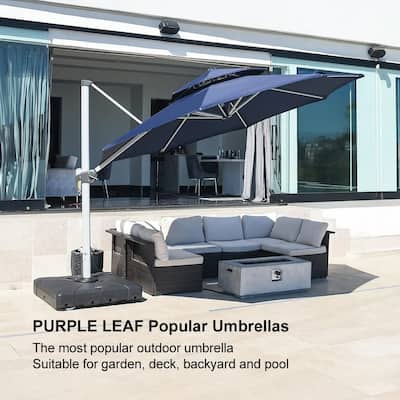 PURPLE LEAF 13 ft Round Offset Hanging Patio Umbrella