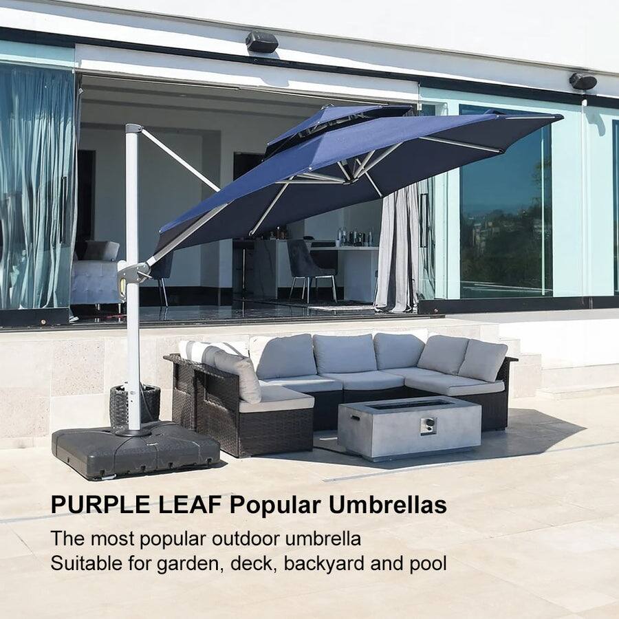 PURPLE LEAF 13 ft Round Offset Hanging Patio Umbrella