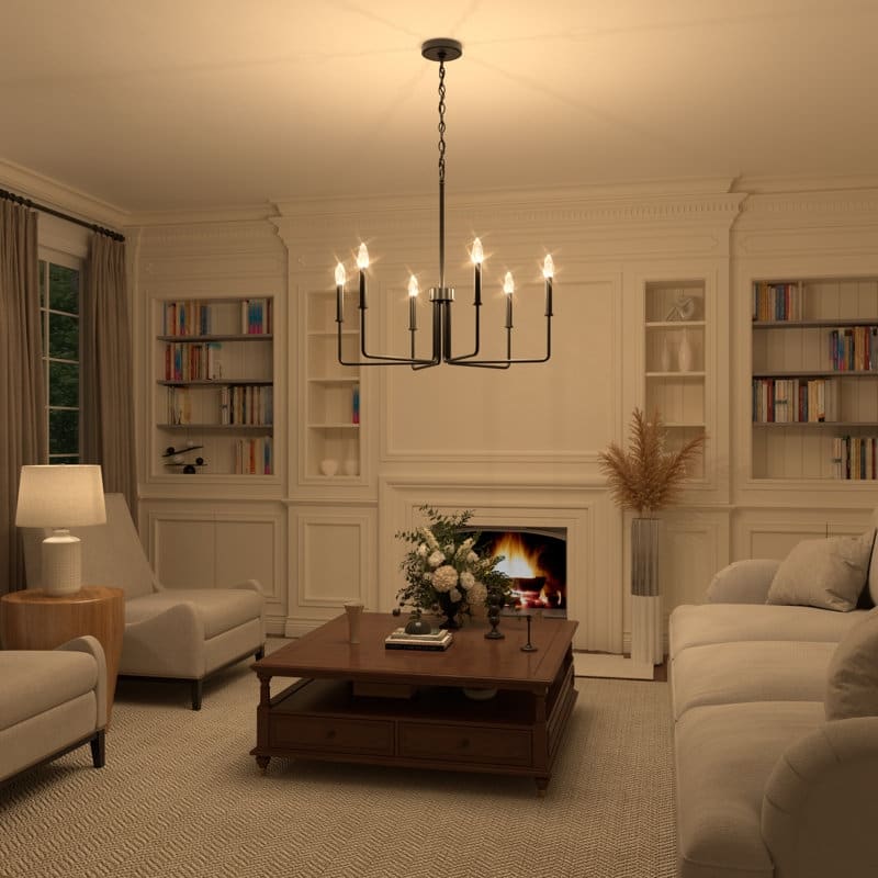 Acroma Modern Transitional 6-Light Candle Chandelier Linear Kitchen lsland