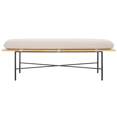 SAFAVIEH Emric Bench with Cushion - 52"W x 16"D x 18"H