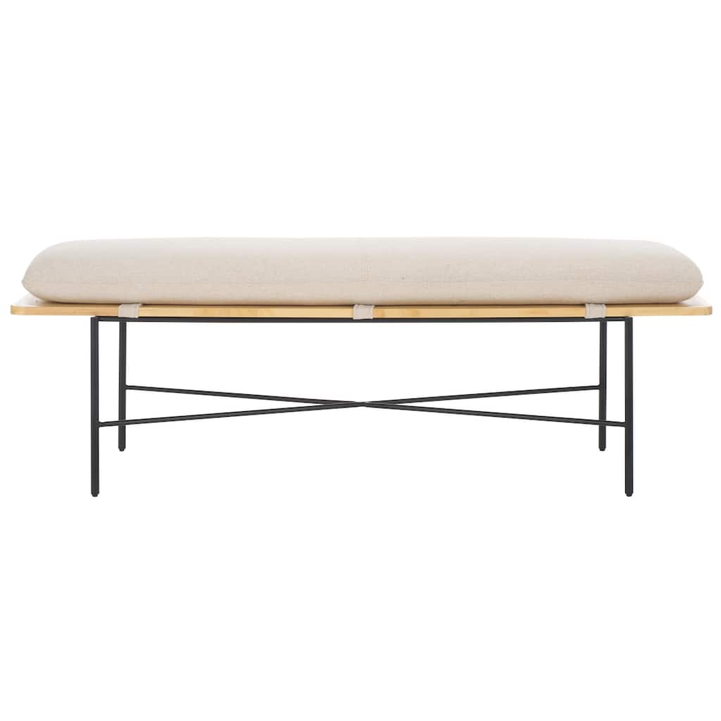 SAFAVIEH Emric Bench with Cushion - 52"W x 16"D x 18"H
