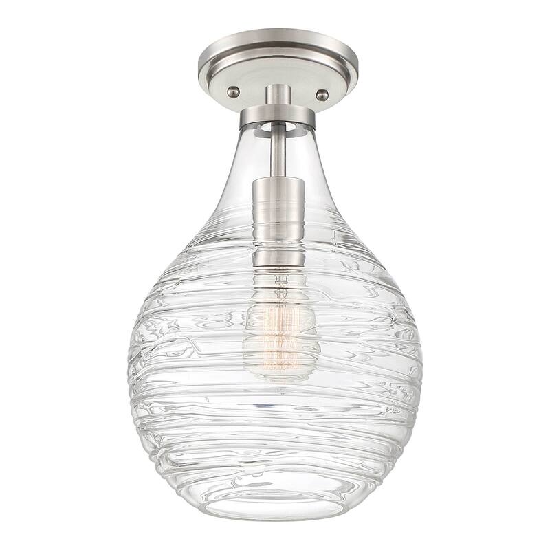 Bellevue Trinity 9" Wide Semi-Flush Ceiling Fixture - Brushed Nickel