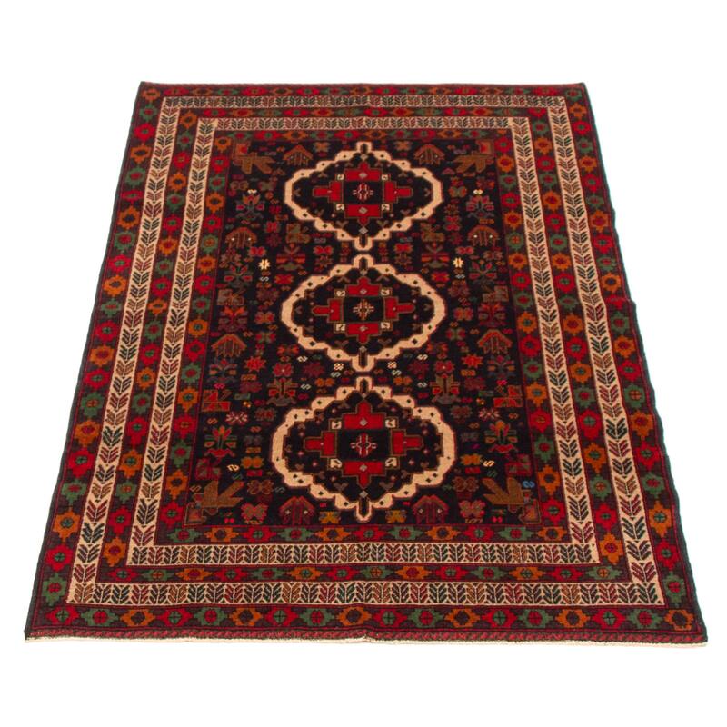 Teimani Navy Rug 3'7" x 6'0" - 3'7 x 6'0