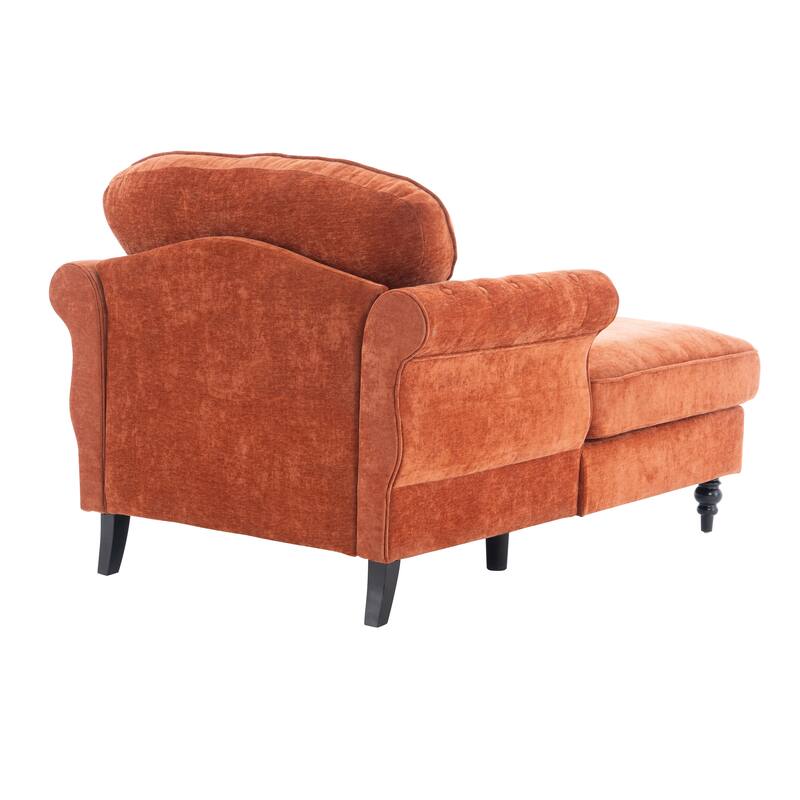 Oversized Chaise Lounge Indoor,Chenille Single Sofa Bed with Wide Seat,Upholstered Lazy Sleeper Armchair,Reading Couch Set
