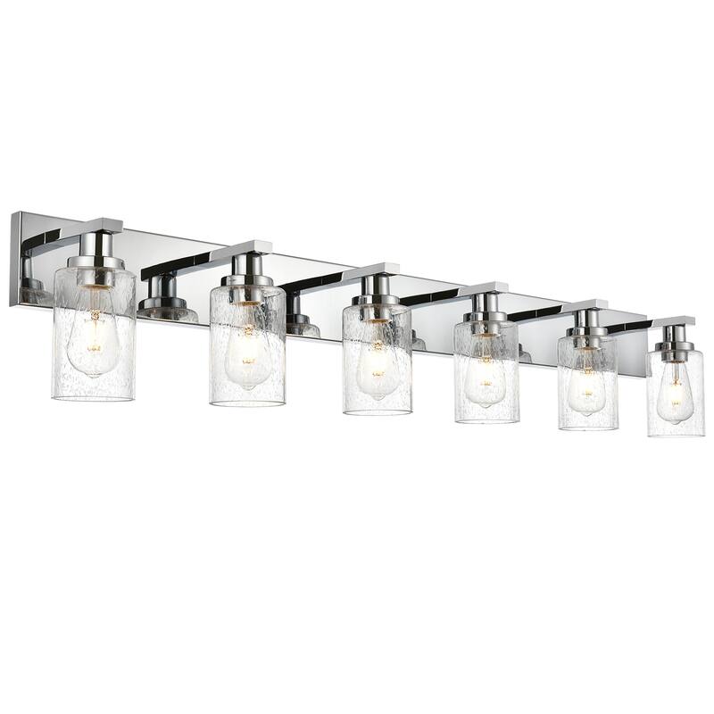 Modern Vanity Light with Seeded Glass Shade